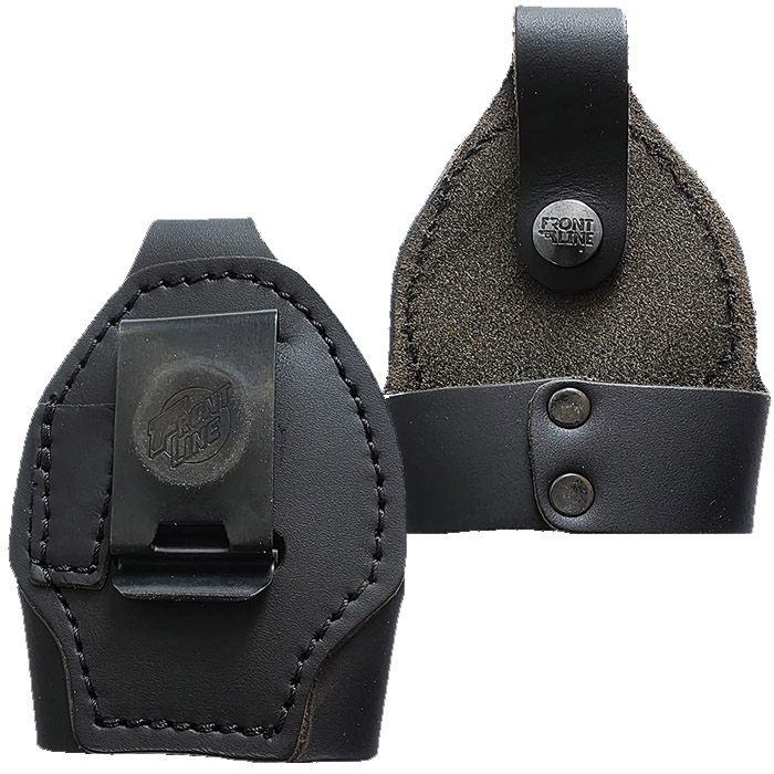 Open Leather Handcuff Pouch for Belt – By Frontline with Belt Metal Clip