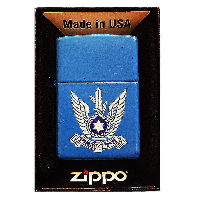 Israeli Air Force Classic Sky Blue Matte 48628 Zippo Lighter .