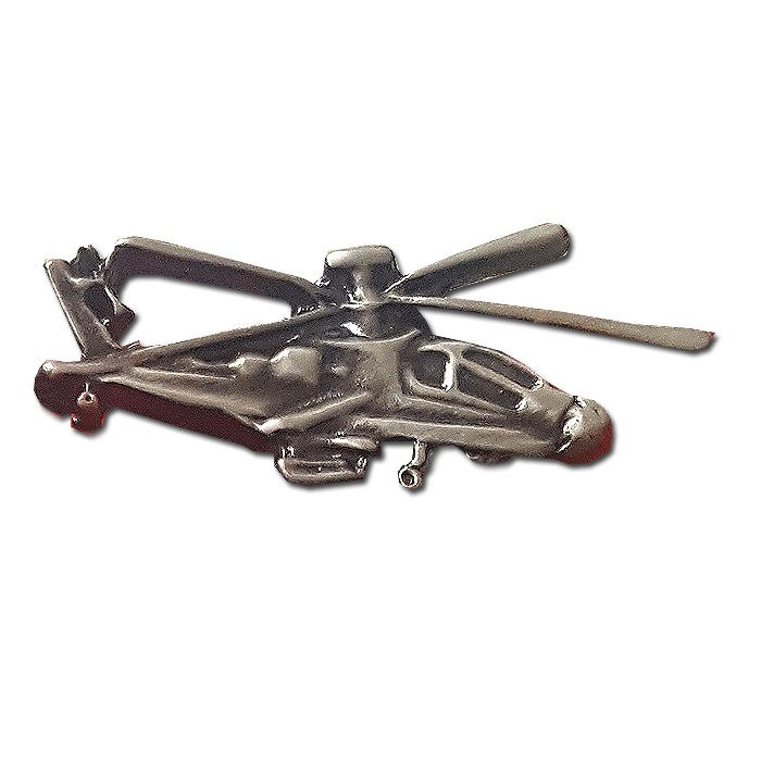 Silver Apache Helicopter Pin