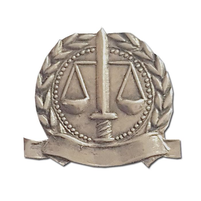 Old Miniature Military law court & Attorney Hat Badge