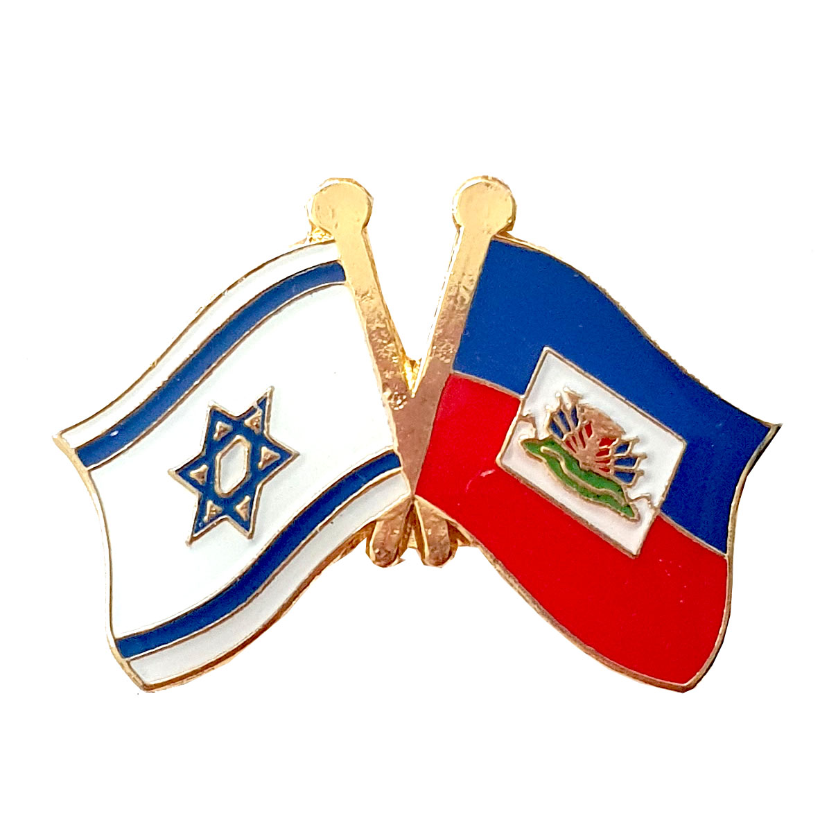 Israeli and The Haiti flags combined symbol Pin