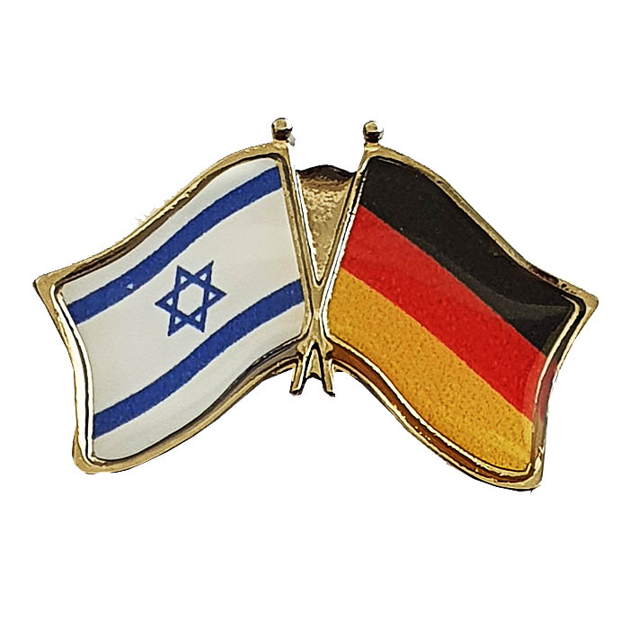 Israeli Flag Combined With a German Flag Pin