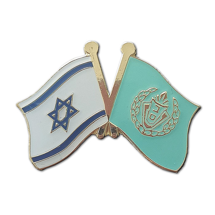 Israeli and The Prison Service flags combined symbol Pin
