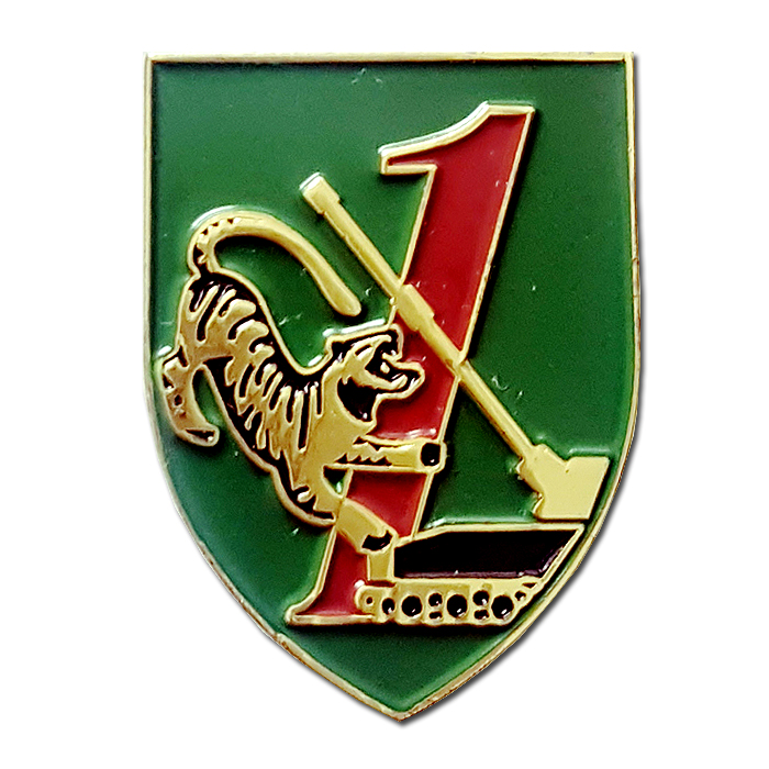 Leopard Battalion Green background Pin