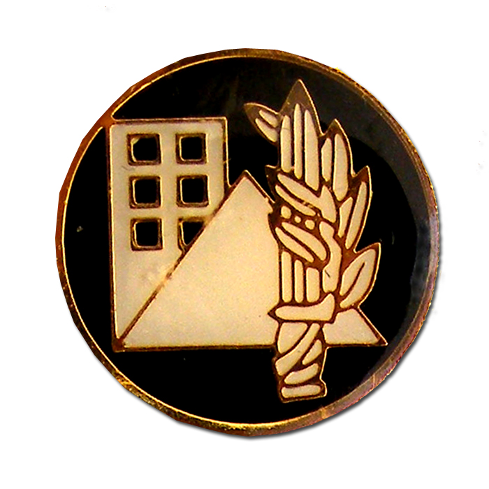 Home Front former enamel pin.