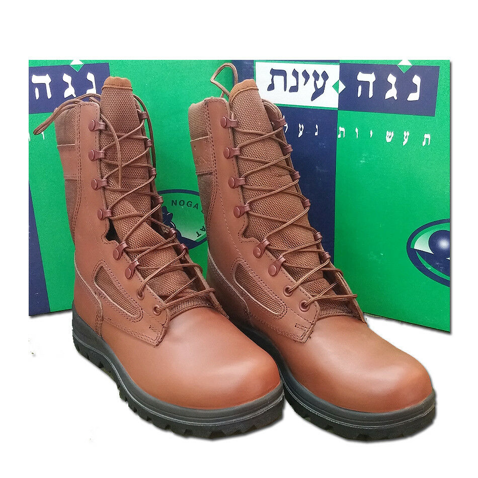 Israeli Army Military IDF New Combat Paratroopers Leather & CORDURA® Red / Brown Boots